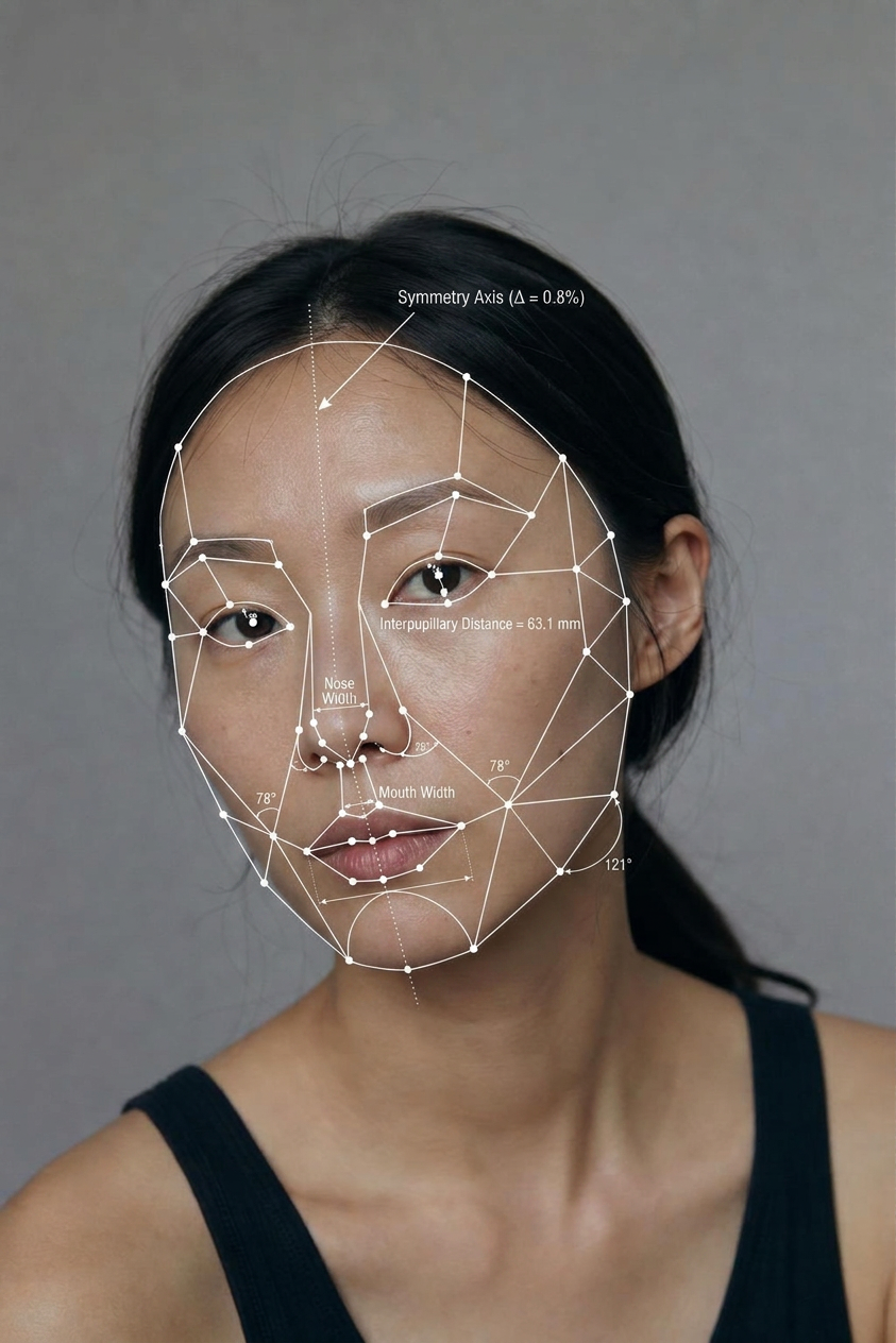 Facial landmark analysis overlay